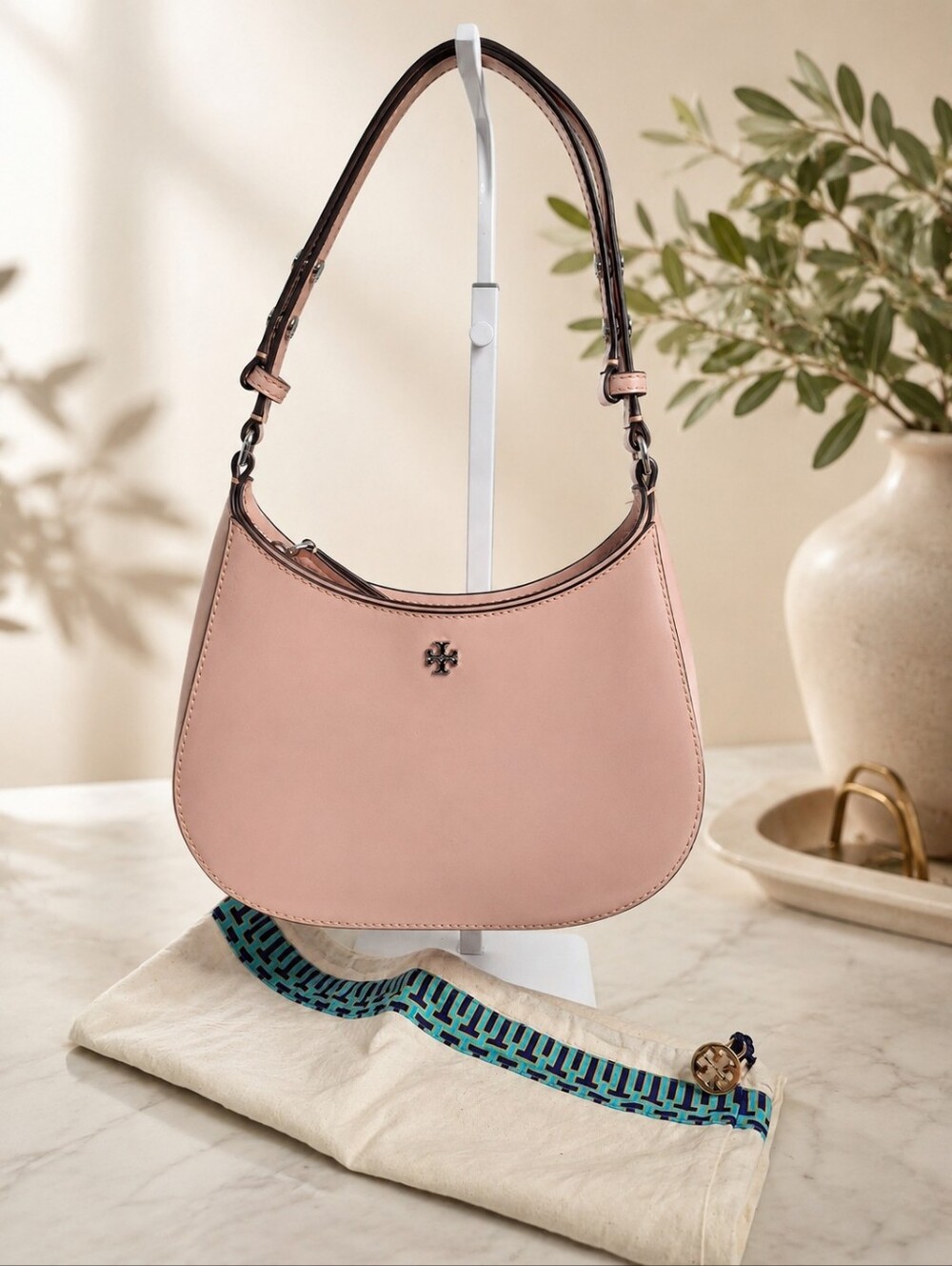 Tory Burch Emerson Clay Pink Leather Shoulder Bag w/ Dust Bag Like New